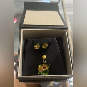 Elegant Green and Gold Jewelry Set